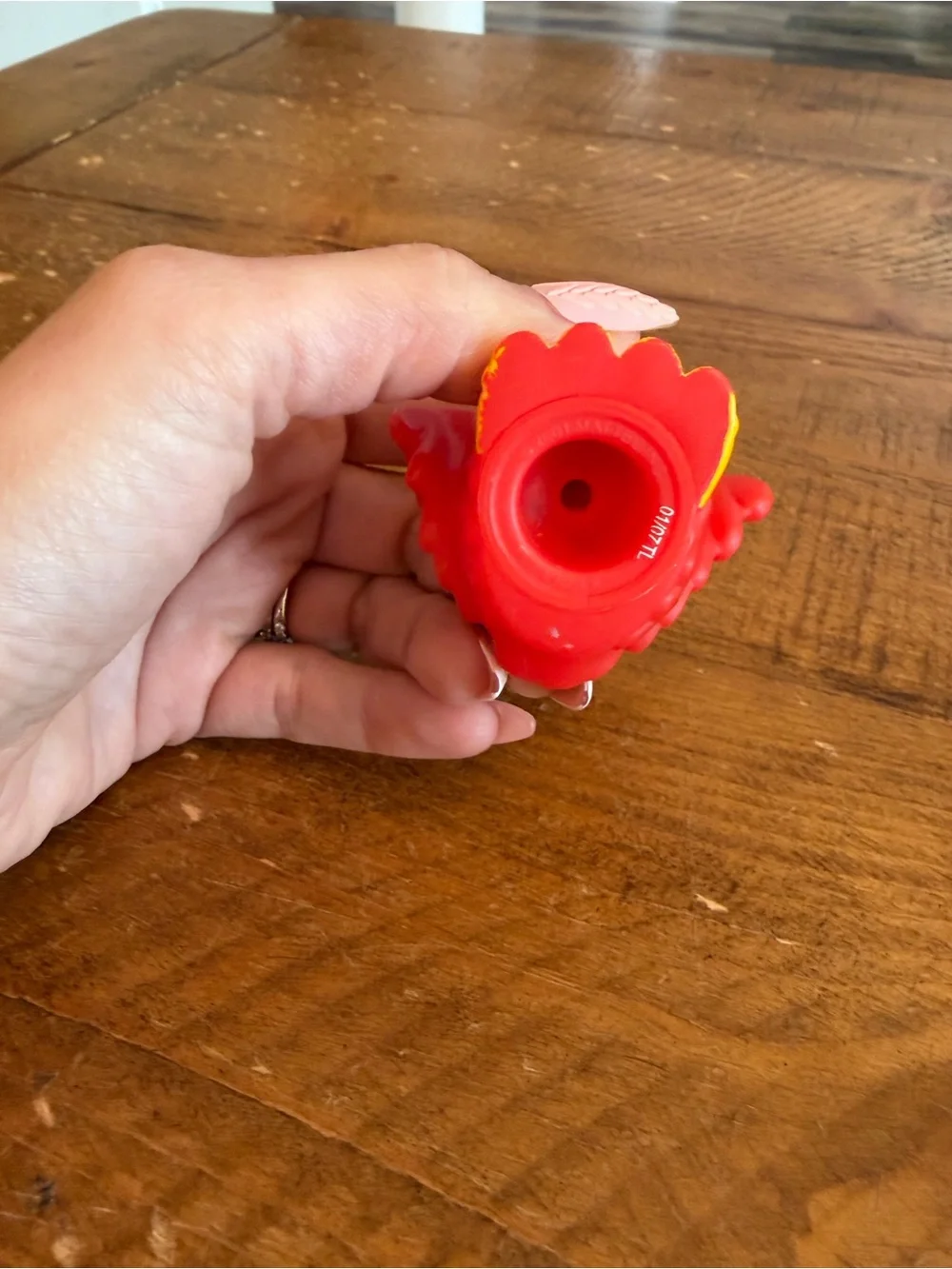 Fisher Price Little People red parrot blue top as is
